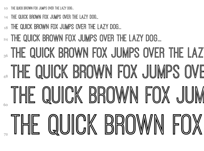 Ostrich Sans Inline font waterfall